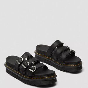 Dr Martens Women's Blaire Leather Slide Sandals in Black -  Size - 8